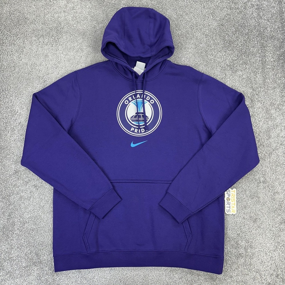 Orlando Pride Hoodie Mens Large Purple Soccer Nike NWSL Pullover Fleece